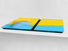 UNIQUE Tempered GLASS Kitchen Board Fruit and Vegetables series DD02 Blue strawberry