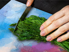 GIGANTIC CUTTING BOARD and Cooktop Cover - Glass Kitchen Board; SINGLE: 80 x 52 cm (31,5” x 20,47”); DOUBLE: 40 x 52 cm (15,75” x 20,47”); DD42 Paintings Series: Impressionist seascape