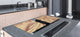Gigantic Worktop saver and Pastry Board - Tempered GLASS Cutting Board - MEASURES: SINGLE: 80 x 52 cm; DOUBLE: 40 x 52 cm; DD38 Golden Waves Series: Glamour gold texture