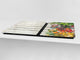 UNIQUE Tempered GLASS Kitchen Board Fruit and Vegetables series DD02 Vegetables on boards
