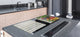 Enorm Küchenbrett aus Hartglas und Induktionskochplattenabdeckung; Fruit and Vegetables series DD02: Vegetables on boards