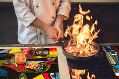 GIGANTE ASSE DA CUCINA e Copri-piano cottura a induzione; Serie di alimenti DD16: Cibo africano