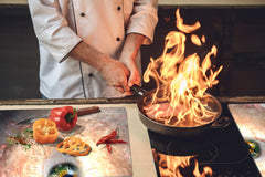 ENORMOUS  Tempered GLASS Chopping Board - Induction Cooktop Cover – SINGLE: 80 x 52 cm; DOUBLE: 40 x 52 cm; DD43 Abstract Graphics Series: Eye in midst of galaxy