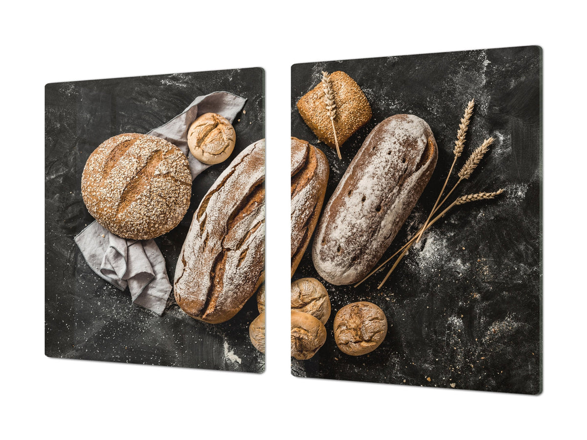 HUGE TEMPERED GLASS CHOPPING BOARD – Bread and flour series DD09 Fresh bread 7