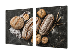 HUGE TEMPERED GLASS CHOPPING BOARD – Bread and flour series DD09 Fresh bread 7