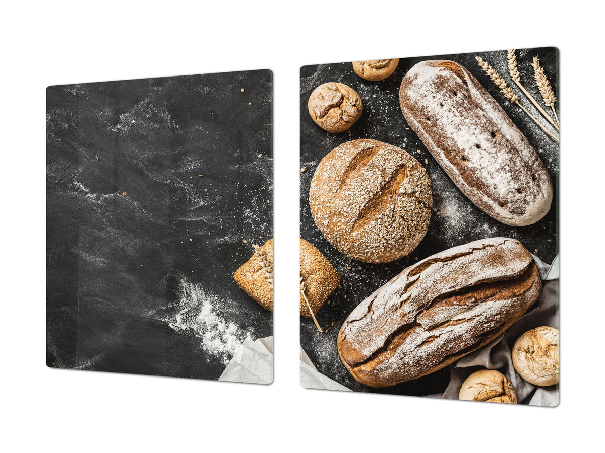 HUGE TEMPERED GLASS CHOPPING BOARD – Bread and flour series DD09 Fresh bread 8