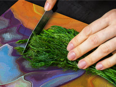 GIGANTIC CUTTING BOARD and Cooktop Cover - Glass Kitchen Board; SINGLE: 80 x 52 cm (31,5” x 20,47”); DOUBLE: 40 x 52 cm (15,75” x 20,47”); DD42 Paintings Series: Abstract human portrait