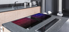 GIGANTIC CUTTING BOARD and Cooktop Cover - Glass Kitchen Board DD35 Textures and tiles 1 Series: Blue and pink neon wall