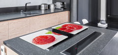 UNIQUE Tempered GLASS Kitchen Board Fruit and Vegetables series DD02 Raspberries