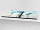 Planche à découper et Ecran anti-projections; Série de fleurs DD06B: Une rose bleue