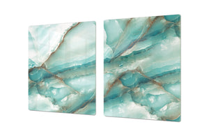 Gigantic Worktop saver and Pastry Board - Tempered GLASS Cutting Board DD21 Marbles 1 Series: Cold blue onyx