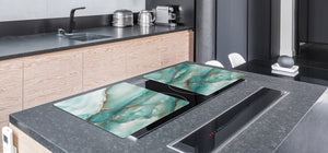 Gigantic Worktop saver and Pastry Board - Tempered GLASS Cutting Board DD21 Marbles 1 Series: Cold blue onyx