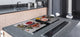 Schneidbrett aus Hartglas und schützende Arbeitsoberfläche – Schneideplatten: Sehr groß Küchenbrett aus Hartglas und Kochplattenabdeckung; spice series DD03B: Asian spices 1