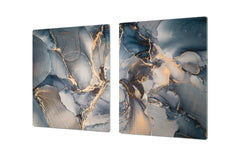 HUGE TEMPERED GLASS COOKTOP COVER – Glass Cutting Board and Worktop Saver DD33 Colourful abstractions Series: Fluid art painting