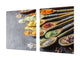 Schneidbrett aus Hartglas und schützende Arbeitsoberfläche – Schneideplatten: Sehr groß Küchenbrett aus Hartglas und Kochplattenabdeckung; spice series DD03B: Asian spices 4