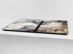 HUGE TEMPERED GLASS COOKTOP COVER – Glass Cutting Board and Worktop Saver DD33 Colourful abstractions Series: Artistic mixture of paints