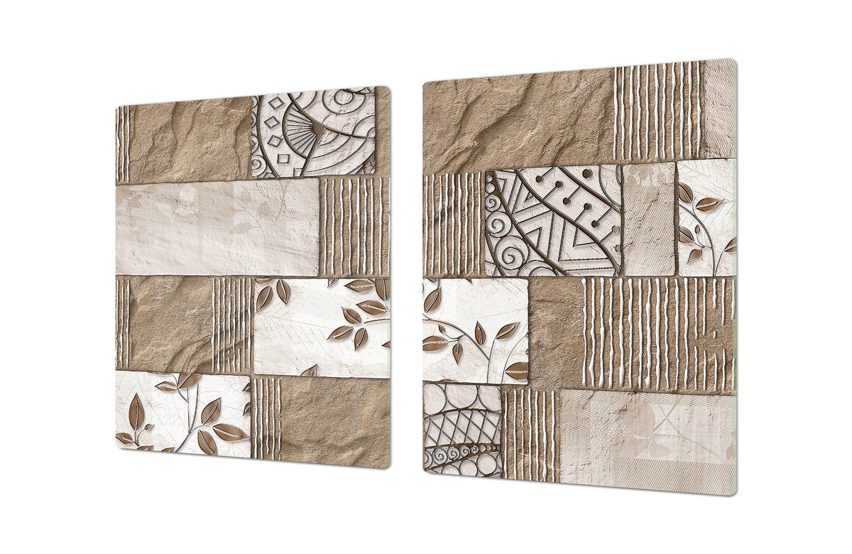 ENORMOUS  Tempered GLASS Chopping Board - Induction Cooktop Cover DD36 Textures and tiles 2 Series: Sculpted tile texture