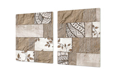 ENORMOUS  Tempered GLASS Chopping Board - Induction Cooktop Cover DD36 Textures and tiles 2 Series: Sculpted tile texture