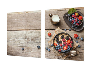 BIG KITCHEN BOARD & Induction Cooktop Cover – Glass Pastry Board - Food series DD16 Porridge