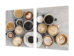 Worktop saver and Pastry Board – Glass Kitchen Board- Coffee series DD07 Coffee 6
