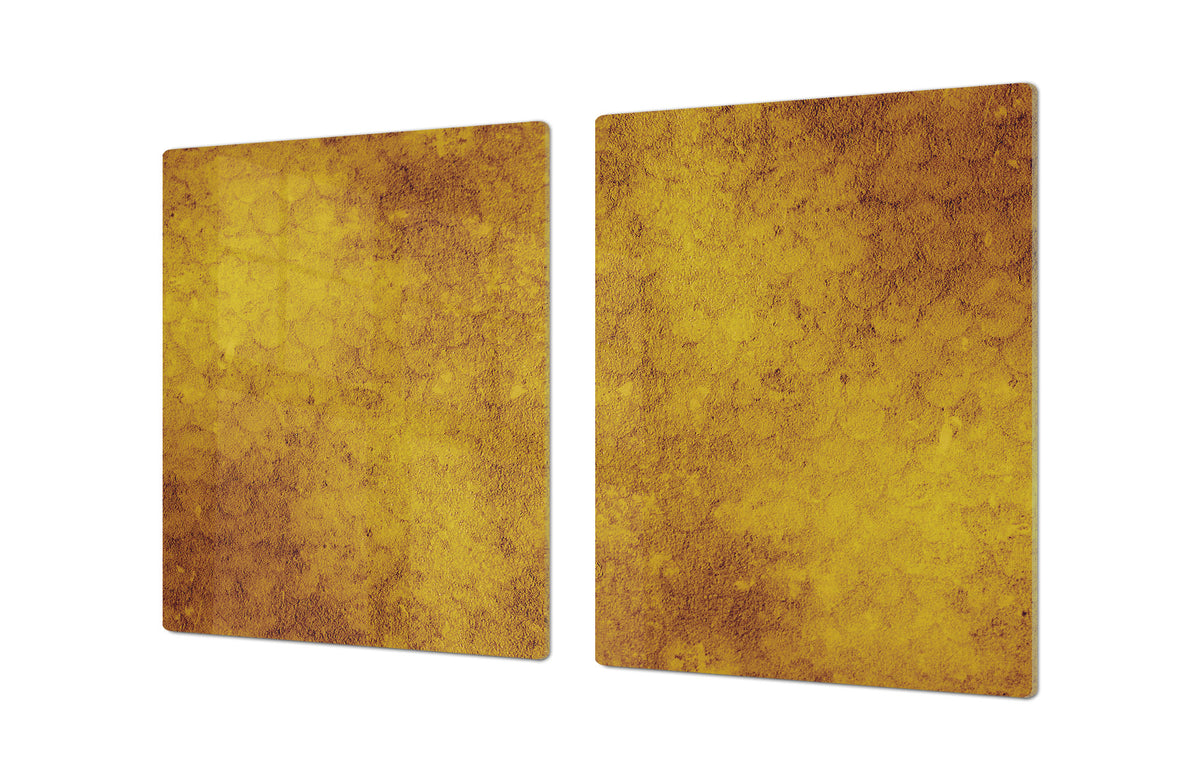 ENORMOUS  Tempered GLASS Chopping Board - Induction Cooktop Cover DD36 Textures and tiles 2 Series: Abstract golden fish scales