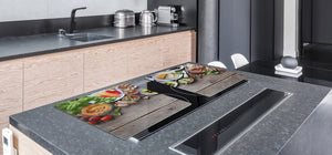 BIG KITCHEN BOARD & Induction Cooktop Cover – Glass Pastry Board - Food series DD16 Breakfast 3