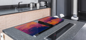 GIGANTIC CUTTING BOARD and Cooktop Cover - Glass Kitchen Board; SINGLE: 80 x 52 cm (31,5” x 20,47”); DOUBLE: 40 x 52 cm (15,75” x 20,47”); DD42 Paintings Series: Impressionist sky 1