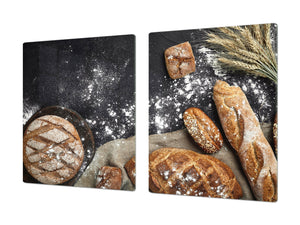 HUGE TEMPERED GLASS CHOPPING BOARD – Bread and flour series DD09 Fresh bread 13
