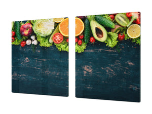 UNIQUE Tempered GLASS Kitchen Board Fruit and Vegetables series DD02 Fruit and vegetables 2