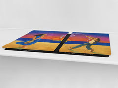 Induction Cooktop Cover – Glass Worktop saver: Fantasy and fairy-tale series DD18 A date on fish