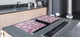 UNIQUE Tempered GLASS Kitchen Board – Impact & Scratch Resistant Cooktop cover – SINGLE: 80 x 52 cm; DOUBLE: 40 x 52 cm; DD39 Colourful Variety Series: Pink pearls