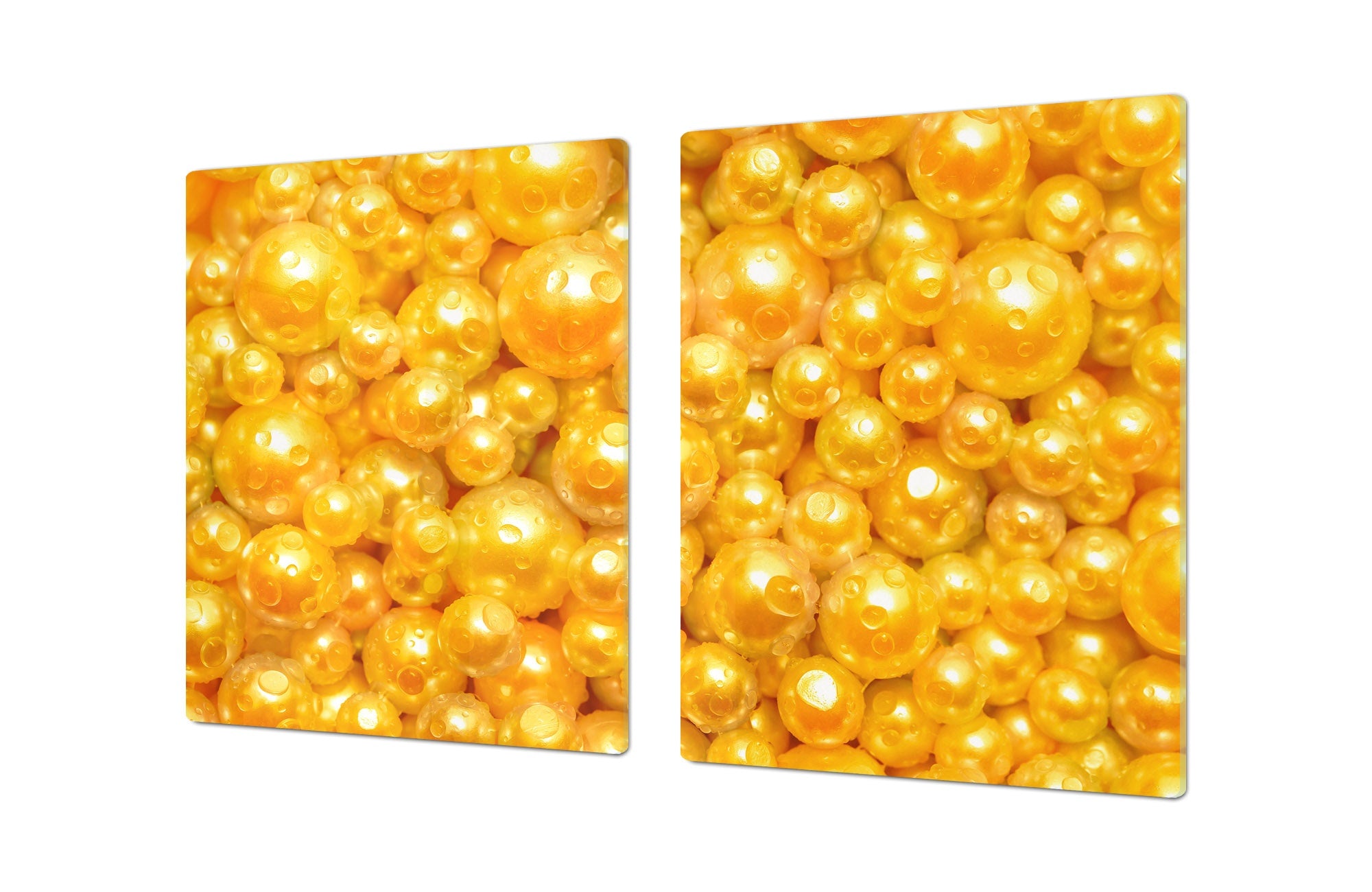 UNIQUE Tempered GLASS Kitchen Board – Impact & Scratch Resistant Cooktop cover – SINGLE: 80 x 52 cm; DOUBLE: 40 x 52 cm; DD39 Colourful Variety Series: Shiny yellow surface