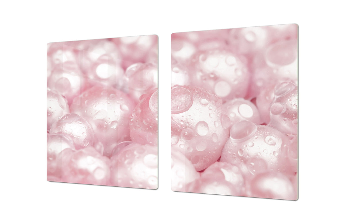 UNIQUE Tempered GLASS Kitchen Board – Impact & Scratch Resistant Cooktop cover – SINGLE: 80 x 52 cm; DOUBLE: 40 x 52 cm; DD39 Colourful Variety Series: Gems close-up