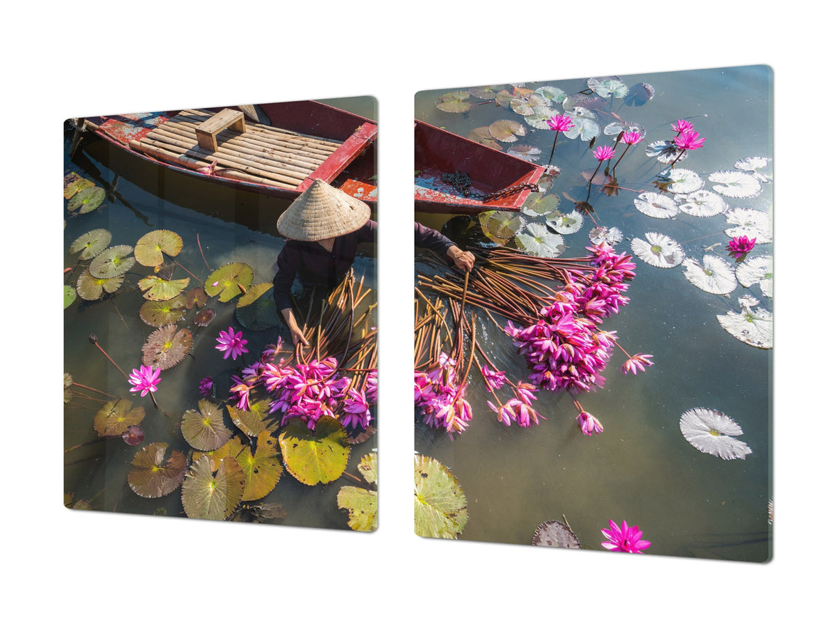 Very Big Cooktop saver - Nature series DD08 A collection of lotus