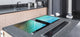 UNIQUE Tempered GLASS Kitchen Board – Impact & Scratch Resistant Cooktop cover – SINGLE: 80 x 52 cm; DOUBLE: 40 x 52 cm; DD39 Colourful Variety Series: Colourful wavy pattern