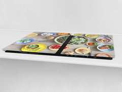 BIG KITCHEN BOARD & Induction Cooktop Cover – Glass Pastry Board - Food series DD16 Vegetable salad