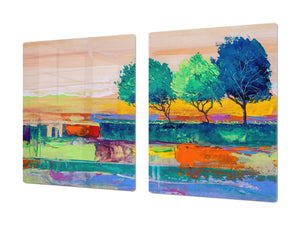 Riesig Kochplattenabdeckung Stove Cover und Schneideplatten; Series of Images DD05B: Canvas painting 2