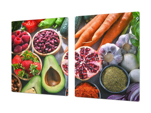 Enorm Küchenbrett aus Hartglas und Induktionskochplattenabdeckung; Fruit and Vegetables series DD02: Fruit and vegetables 3