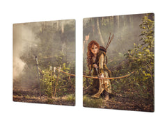Induction Cooktop Cover – Glass Worktop saver: Fantasy and fairy-tale series DD18 Robin Hood's girlfriend