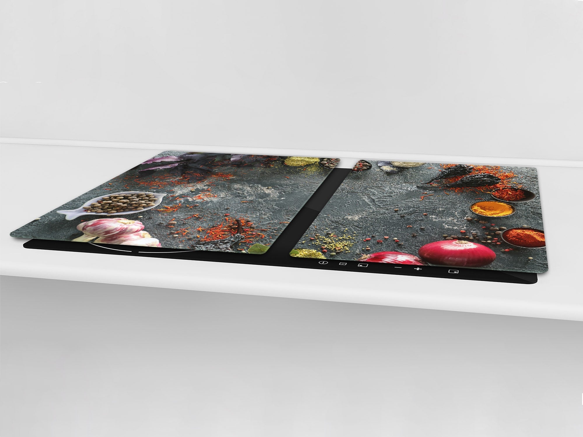 Schneidbrett aus Hartglas und schützende Arbeitsoberfläche – Schneideplatten: Sehr groß Küchenbrett aus Hartglas und Kochplattenabdeckung; spice series DD03B: Asian spices 6