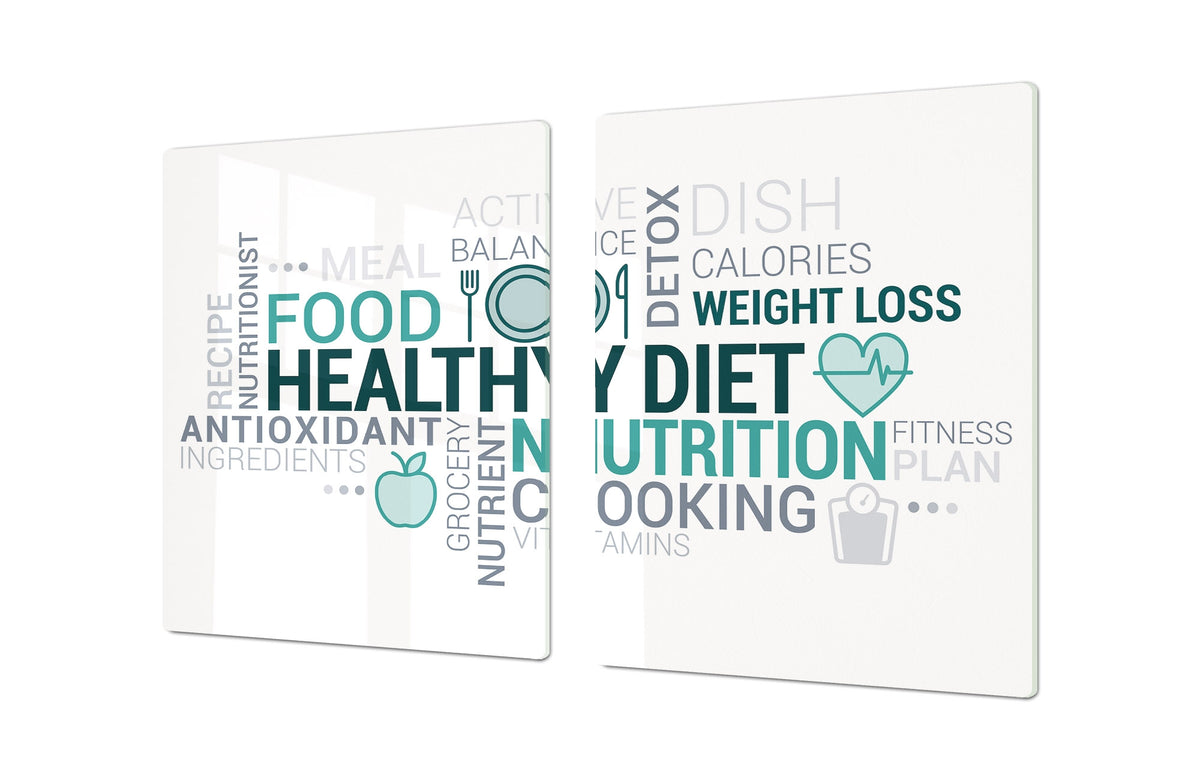 GIGANTIC CUTTING BOARD and Cooktop Cover - Expressions Series DD17 Healthy diet cloud