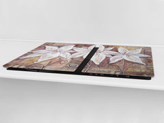 Cubierta de placa de inducción - Tabla para cortar vidrio - Serie de flores DD06B Flores 3