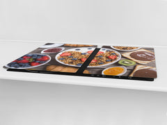 BIG KITCHEN BOARD & Induction Cooktop Cover – Glass Pastry Board - Food series DD16 Sweet breakfast 2