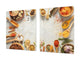 Schneidbrett aus Hartglas und schützende Arbeitsoberfläche – Schneideplatten: Sehr groß Küchenbrett aus Hartglas und Kochplattenabdeckung; spice series DD03B: Colorful spices 2