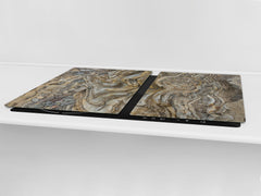 Impact & Scratch Resistant Glass Cutting Board and worktop saver; Texture Series DD20 Stones