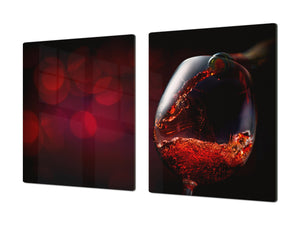 Groß Mehrfunktional Hartglas Gehärtetes - Abdeckplatte für Induktionskochfeld; Wine Series DD04: Red wine 7