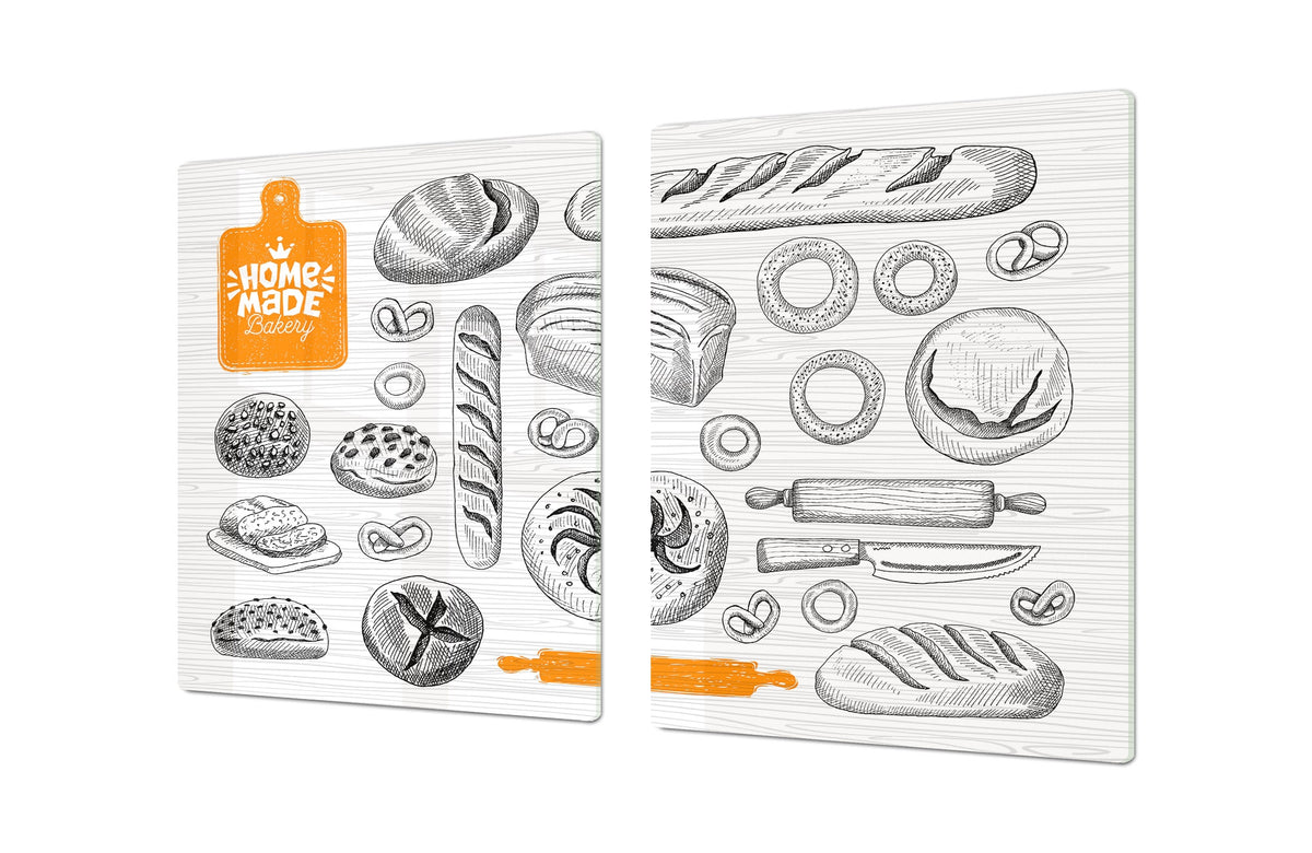 HUGE TEMPERED GLASS CHOPPING BOARD – Bread and flour series DD09 Home Made Bakery