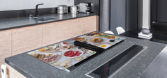 BIG KITCHEN BOARD & Induction Cooktop Cover – Glass Pastry Board - Food series DD16 Breakfast 5