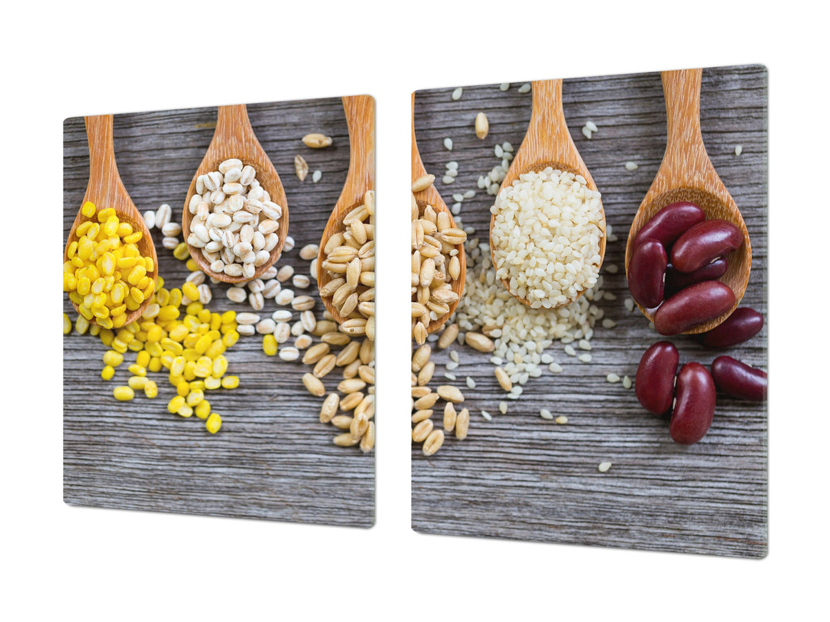 UNIQUE Tempered GLASS Kitchen Board Fruit and Vegetables series DD02 Grains 3