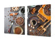 Sehr groß Küchenbrett aus Hartglas und Induktionskochplattenabdeckung; Coffee series DD07: Coffee 8